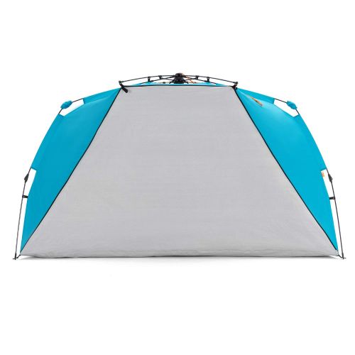  Easthills Outdoors Instant Shader Enhanced Deluxe XL Easy Up 4 Person Beach Tent Sun Shelter UPF 50+ Double Silver Coating with Extended Zippered Porch