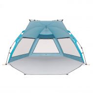 Easthills Outdoors Coastview Easy Setup Beach Tent UPF 50+ Extra Large Sun Shelter - Extended Zippered Porch Included