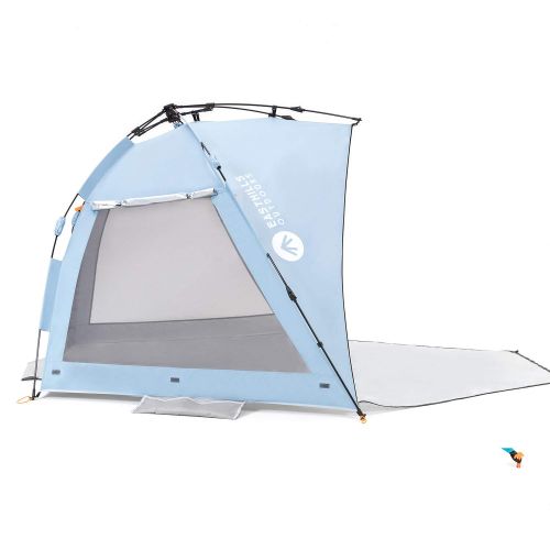  Easthills Outdoors Coastview Easy Setup Beach Tent UPF 50+ Extra Large Sun Shelter - Extended Zippered Porch Included