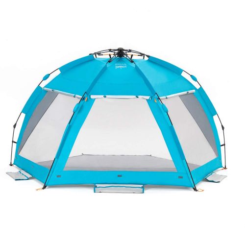  Easthills Outdoors Coastview Easy Setup Beach Tent UPF 50+ Extra Large Sun Shelter - Extended Zippered Porch Included