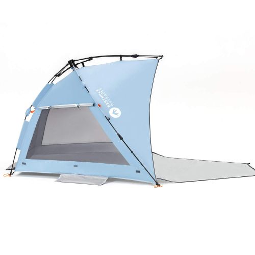  Easthills Outdoors Coastview Easy Setup Beach Tent UPF 50+ Extra Large Sun Shelter - Extended Zippered Porch Included