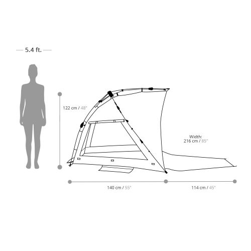  Easthills Outdoors Coastview Easy Setup Beach Tent UPF 50+ Extra Large Sun Shelter - Extended Zippered Porch Included