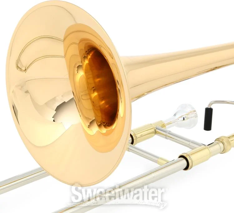  Eastman ETB430G Intermediate Performance Trombone - Gold Brass Bell - F Attachment - Clear Lacquer