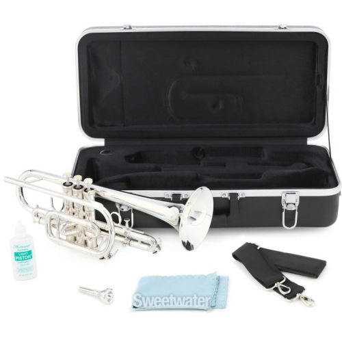  Eastman ECN421S Student Series Bb Cornet - Silver-plated