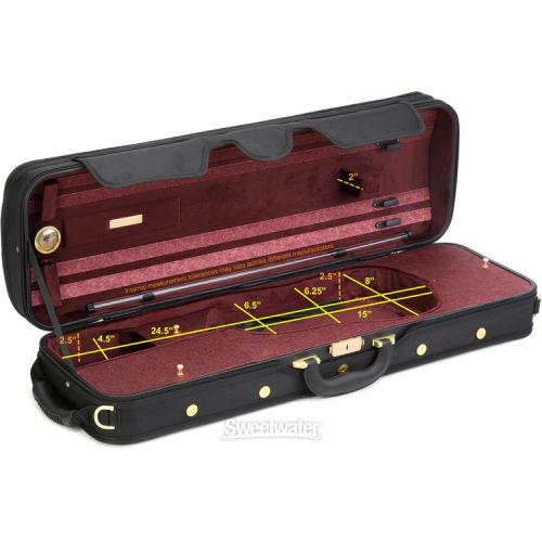  Eastman CA1506 Oblong Violin Case - 4/4 Size, Red Interior