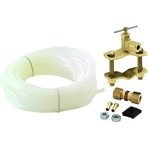  Eastman Ice Maker Installation Kit with Brass Inserts, 1/4 Inch Compression, 25 ft Polyethylene Ice Maker Connectors, White, 48362