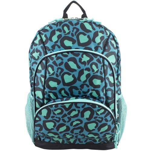  Eastsport Multi Pocket School Backpack, Blue Leopard Print