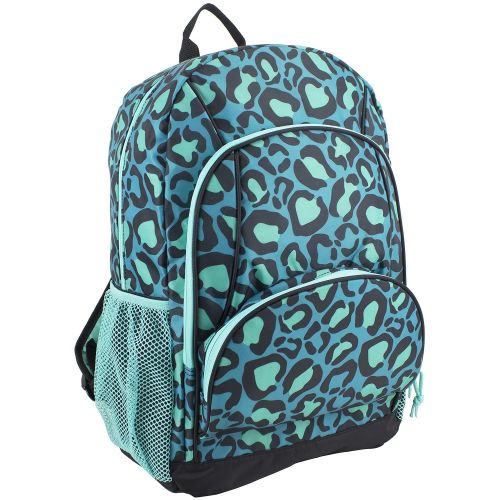  Eastsport Multi Pocket School Backpack, Blue Leopard Print