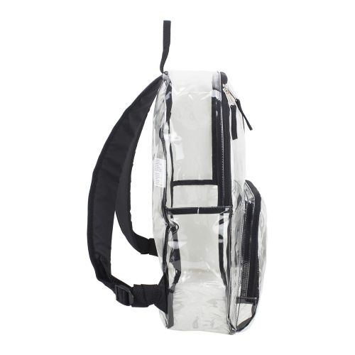  Eastsport - Backpack, PVC Plastic, 12 1/2 x 5 1/2 x 17 1/2 - Clear/Black, 193971BJBLK