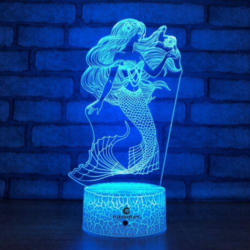  [아마존 핫딜] [아마존핫딜]Easuntec easuntec Mermaid Toys Night Light with Remote & Smart Touch 7 Colors + 16 Colors Changing Dimmable Mermaid Gifts 1 2 3 4 5 6 7 8 Year Old Girl Gifts (Mermaid 16WT)