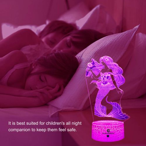  [아마존 핫딜] [아마존핫딜]Easuntec easuntec Mermaid Toys Night Light with Remote & Smart Touch 7 Colors + 16 Colors Changing Dimmable Mermaid Gifts 1 2 3 4 5 6 7 8 Year Old Girl Gifts (Mermaid 16WT)