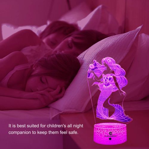  [아마존베스트]Easuntec easuntec Mermaid Toys Night Light with Remote & Smart Touch 7 Colors + 16 Colors Changing Dimmable Mermaid Gifts 1 2 3 4 5 6 7 8 Year Old Girl Gifts (Mermaid 16WT)