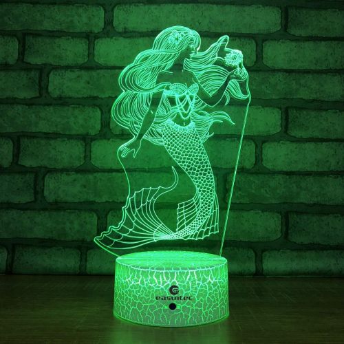  [아마존베스트]Easuntec easuntec Mermaid Toys Night Light with Remote & Smart Touch 7 Colors + 16 Colors Changing Dimmable Mermaid Gifts 1 2 3 4 5 6 7 8 Year Old Girl Gifts (Mermaid 16WT)