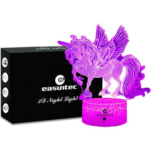  [아마존베스트]easuntec Unicorn Gifts Night Lights for Kids with Remote & Smart Touch 7 Colors + 16 Colors Changing Dimmable Unicorn Toys 1 2 3 4 5 6 7 8 Year Old Girl Gifts (Unicorn 16WT)