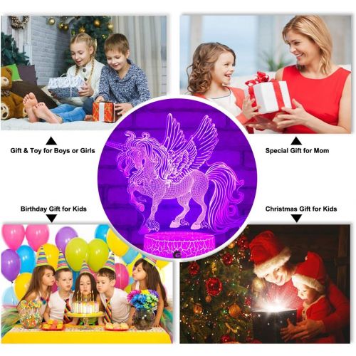  [아마존베스트]easuntec Unicorn Gifts Night Lights for Kids with Remote & Smart Touch 7 Colors + 16 Colors Changing Dimmable Unicorn Toys 1 2 3 4 5 6 7 8 Year Old Girl Gifts (Unicorn 16WT)