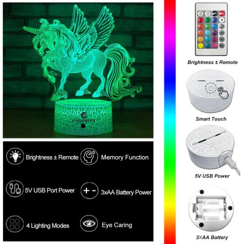  [아마존베스트]easuntec Unicorn Gifts Night Lights for Kids with Remote & Smart Touch 7 Colors + 16 Colors Changing Dimmable Unicorn Toys 1 2 3 4 5 6 7 8 Year Old Girl Gifts (Unicorn 16WT)