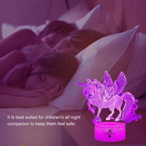  [아마존베스트]easuntec Unicorn Gifts Night Lights for Kids with Remote & Smart Touch 7 Colors + 16 Colors Changing Dimmable Unicorn Toys 1 2 3 4 5 6 7 8 Year Old Girl Gifts (Unicorn 16WT)