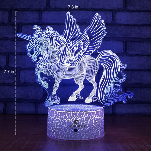  [아마존베스트]easuntec Unicorn Gifts Night Lights for Kids with Remote & Smart Touch 7 Colors + 16 Colors Changing Dimmable Unicorn Toys 1 2 3 4 5 6 7 8 Year Old Girl Gifts (Unicorn 16WT)