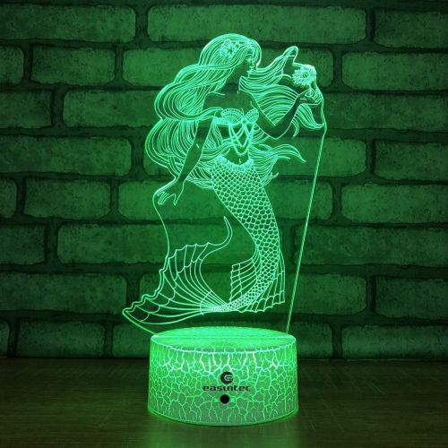  [아마존베스트]Easuntec Mermaid Toys Night Light with Remote & Smart Touch 7 Colors + 16 Colors Changing Dimmable Mermaid Gifts 1 2 3 4 5 6 7 8 Year Old Girl Gifts (Mermaid 16WT)