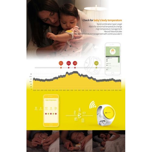  Easy & Home Baby Pee & Poo Alarm Abnormal Temperature Check Wearable Smart Baby Monitor Health Care Device Baby Monitor Wifi