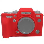 Easy Hood Case Compatible with Fujifilm Fuji X-T4 XT4 Mirrorless Digital Camera, Texture Surface, Anti-Scratch Soft Silicone Rubber Protective Cover Protector Skin (Red)