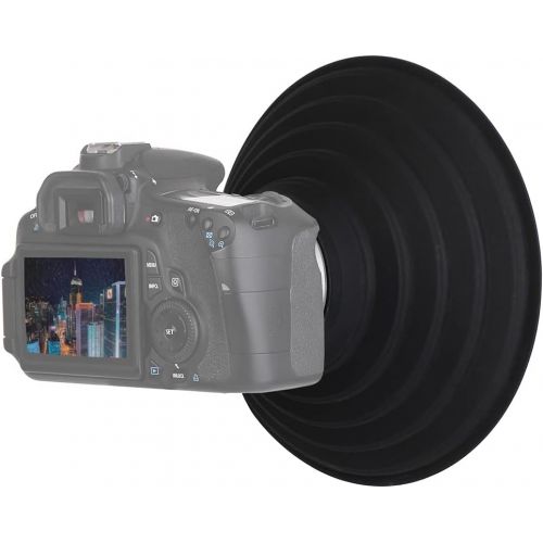  Easy Hood Silicone Lens Hood for Diameter 50-70mm Lens, Anti-Reflective Collapsible Reversible Lens Shade for Nikon Canon Sony Camera Lens, Blocks Unnecessary Reflection and Glare