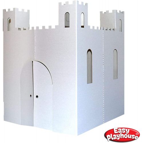  [아마존베스트]Easy Playhouse Blank Castle - Kids Art & Craft for Indoor & Outdoor Fun, Color, Draw, Doodle on this Blank Canvas  Decorate & Personalize a Cardboard Fort, 32 X 32 X 43. 5 - Made