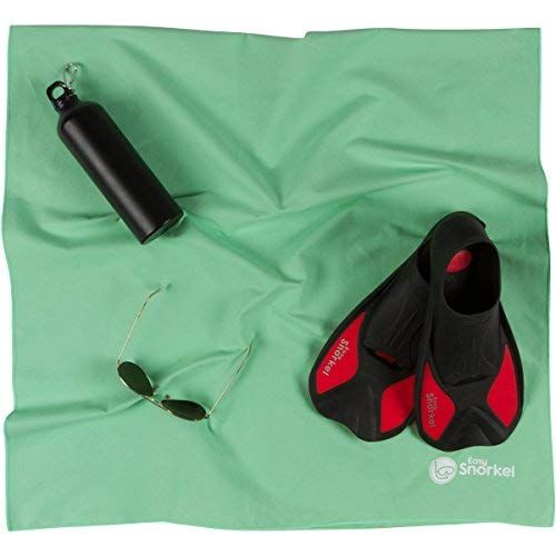  Easy Snorkel Microfiber Beach Towel H20 Aqua-Tech | Quick Dry,Travel Towel - 3x More Absorbent | Large, compact, sand-proof design made for traveling- Mega 78”x35” + XL size. Great for swim, po