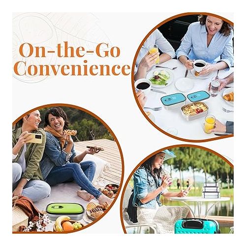  3 Pack Stainless Steel Food Storage Containers with Lid, Reusable, Meal Prep Rectangular Airtight Lunch Box, BPA Free & Leak Proof Snack Boxes for Salad, Leftovers, Blue Togo Bento Box