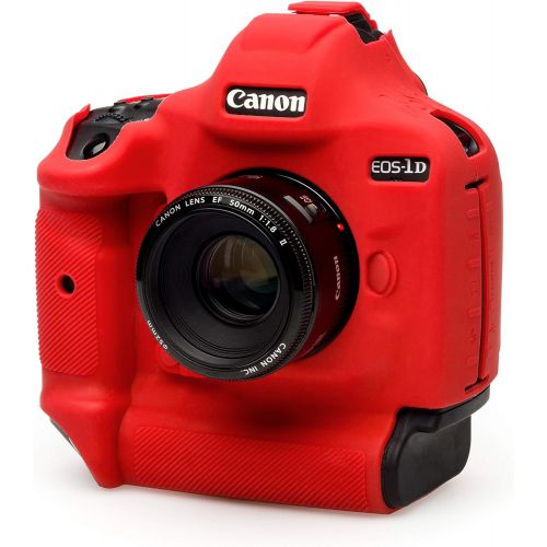  easyCover Silicone Protection Cover for Canon EOS 1Dx, 1Dx Mark II & Mark III Cameras, Red