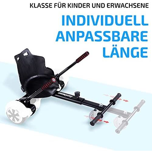  BLAUSTEIN EasyCruiser Kart-Erweiterung fuer alle Hoverboards - Deutsche Qualitatsmarke - 6,5-10 Zoll - Sitz Hoverkart - mit integrierten Bremsen und Verstellbarer Lange