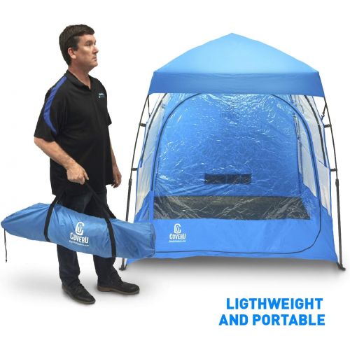  EasyGoProducts CoverU Sports Shelter Tent ? Pop Up Weather Pod Wind Weather Tent Pod ? 2 Person Patented