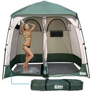 EasyGo Product Shower Shelter ? Giant Portable Outdoor Pop UP Camping Shower Tent Enclosure ? Changing Room ? 2 Rooms ? Instant Tent ? 7.5 Tall x 4 Deep x 7.5 Wide, Green