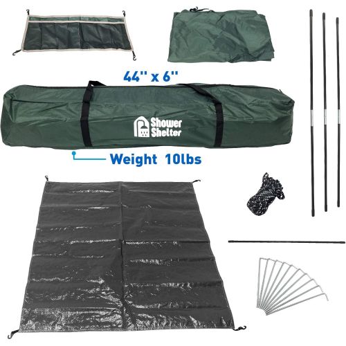  EasyGo Product Shower Shelter ? Giant Portable Outdoor Pop UP Camping Shower Tent Enclosure ? Changing Room ? 2 Rooms ? Instant Tent ? 7.5 Tall x 4 Deep x 7.5 Wide, Green