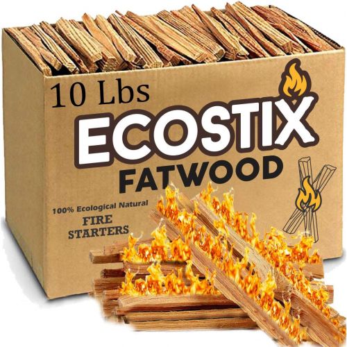  EasyGoProducts Approx. 120 Eco-Stix Fatwood Fire Starter Kindling Firewood Sticks ? 100% Organic ? Firestarter for Wood Stoves, Fireplaces, Campfires, Bonfires, 10 Lbs