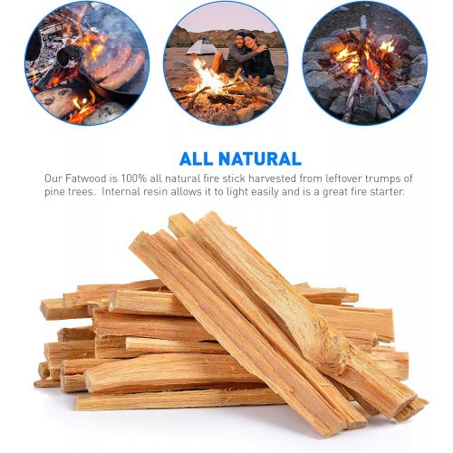  EasyGoProducts Approx. 120 Eco-Stix Fatwood Fire Starter Kindling Firewood Sticks ? 100% Organic ? Firestarter for Wood Stoves, Fireplaces, Campfires, Bonfires, 10 Lbs