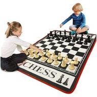 EasyGoProducts Giant 3 X 4 Mat Chess Game ? Indoor Outdoor Family Game ? Lawn Game ?Piece Range from 3-6 Tall