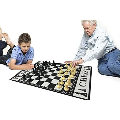  EasyGoProducts Giant 3 X 4 Mat Chess Game ? Indoor Outdoor Family Game ? Lawn Game ?Piece Range from 3-6 Tall