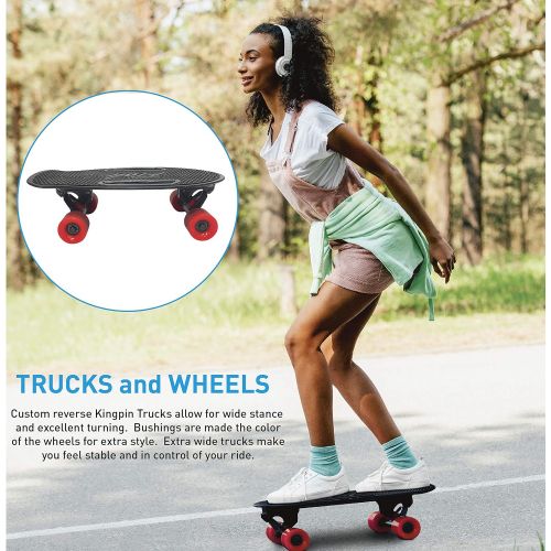  EasyGoProducts Fish Adults and Kids Skateboard ? Mini Longboard Cruiser ? Light Weight and Portable ? Beginners to Experts