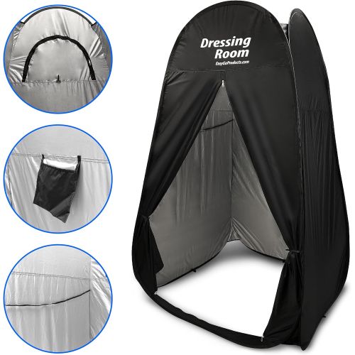  EasyGoProducts EGP-TENT-012-1 EasyGo Changing Dressing Pop Up Shelter for Outdoors Beach Area Grass Shower Room Equipped with Portable Carrying Case. for Clothing Companies, Black: