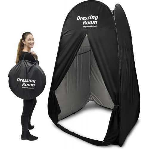  EasyGoProducts Portable Changing Dressing Room Pop Up Shelter for Outdoors Beach Area Grass Shower Room Equipped with Portable Carrying Case. Great for Clothing Companies, Black, E