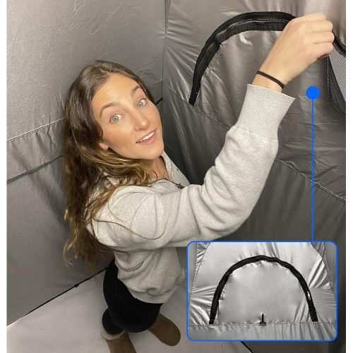  EasyGoProducts Portable Changing Dressing Room Pop Up Shelter for Outdoors Beach Area Grass Shower Room Equipped with Portable Carrying Case. Great for Clothing Companies, Black, E
