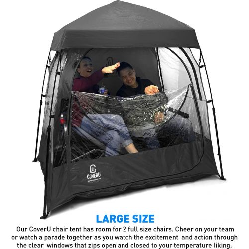  EasyGoProducts CoverU Sports Shelter Tent ? Pop Up Weather Pod - Wind Weather Tent Pod ? 2 Person - Patented