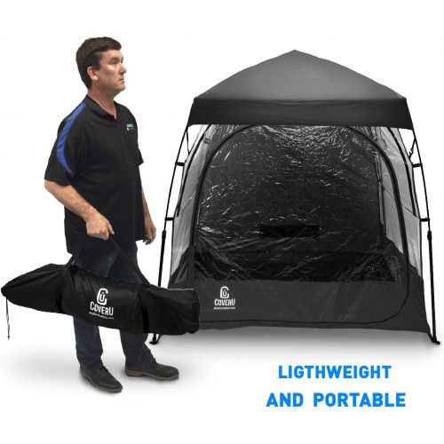  EasyGoProducts CoverU Sports Shelter Tent ? Pop Up Weather Pod - Wind Weather Tent Pod ? 2 Person - Patented