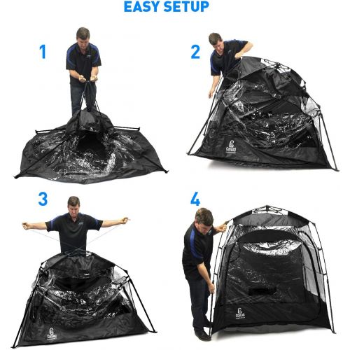  EasyGoProducts CoverU Sports Shelter Tent ? Pop Up Weather Pod - Wind Weather Tent Pod ? 2 Person - Patented