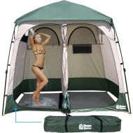 EasyGo Product Shower Shelter ? Giant Portable Outdoor Pop UP Camping Shower Tent Enclosure ? Changing Room ? 2 Rooms ? Instant Tent ? 7.5 Tall x 4 Deep x 7.5 Wide, Green