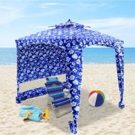 EasyGoProducts EasyGo Beach Cabana Canopy Shelter - Shade Tent ? UPF 50+ UV Protection ? 2 Layer Wind Vent Umbrella ? 6 Foot X 6 Foot ? 2-4 People