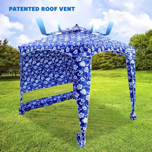  EasyGoProducts EasyGo Beach Cabana Canopy Shelter - Shade Tent ? UPF 50+ UV Protection ? 2 Layer Wind Vent Umbrella ? 6 Foot X 6 Foot ? 2-4 People