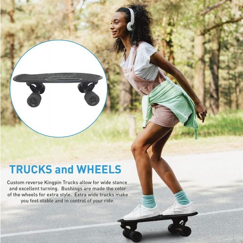  EasyGoProducts Fish Adults and Kids Skateboard ? Mini Longboard Cruiser ? Light Weight and Portable ? Beginners to Experts