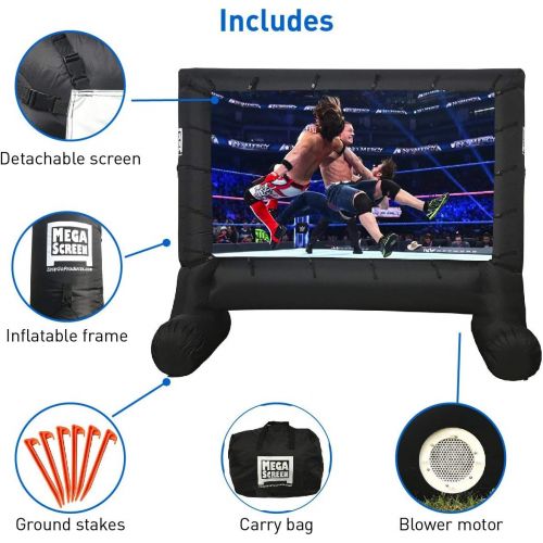  [아마존베스트]EasyGo Products 14 Inflatable Mega Movie Screen - Canvas Projection Screen for Outdoor Parties - Movie Cinema is Guaranteed to Thrill and Excite. Includes Inflation fan, Tie-Downs